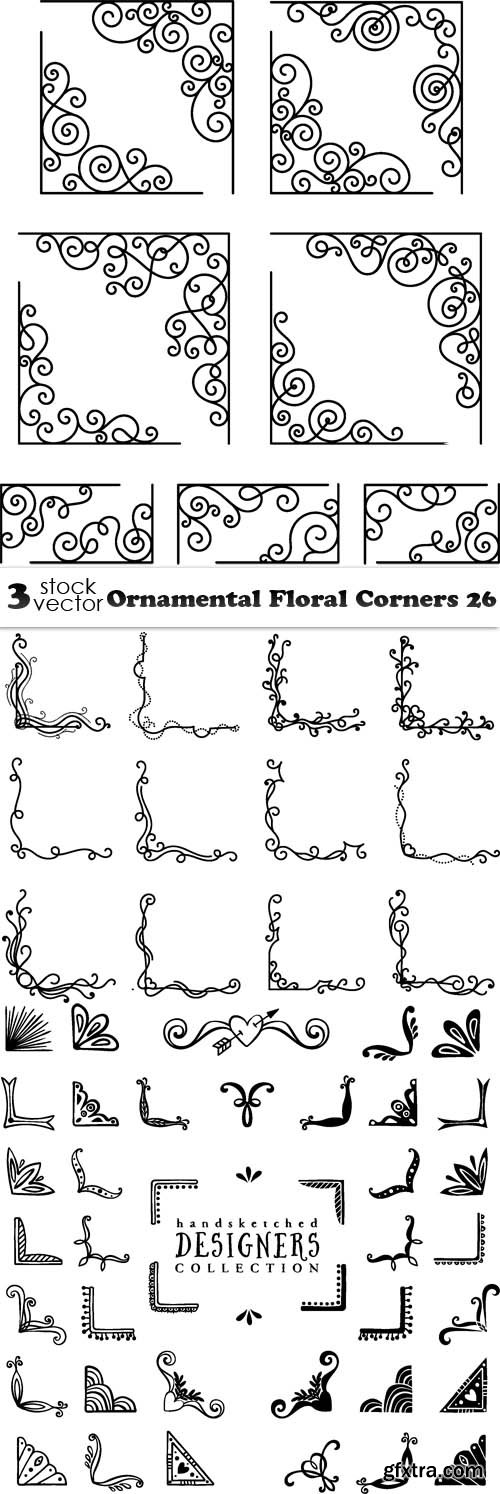 Vectors - Ornamental Floral Corners 26