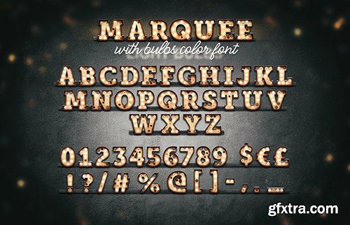 CreativeMarket Marquee Front View - Color Fonts 2453416