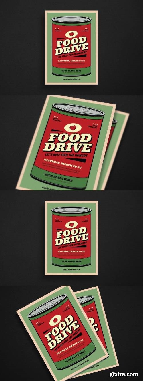 Retro Food Drive Event Flyer
