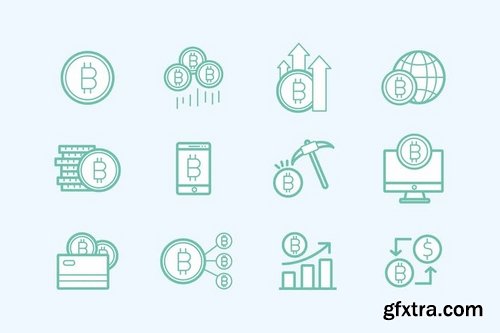 Banking & Finance Bitcoin Cryptocurrencies Logistics Office Icons