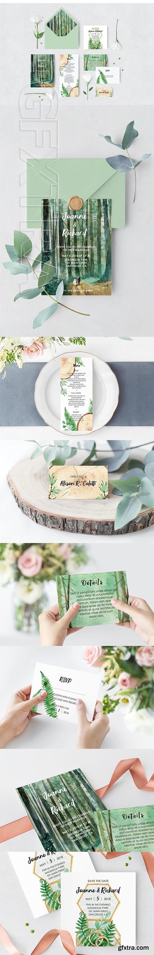 CreativeMarket - Woodland Wedding Set 2466343