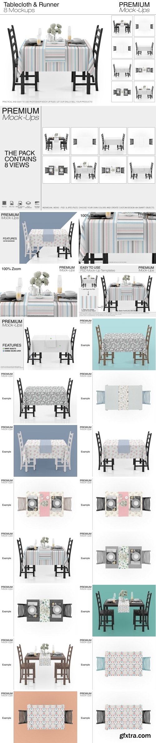 CM - Tablecloth & Runner Mockup Set 2440335