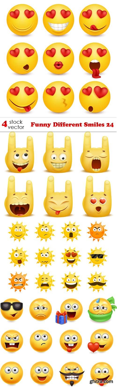 Vectors - Funny Different Smiles 24