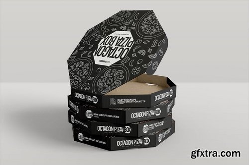 Packaging Mockup Octagon Pizza Box