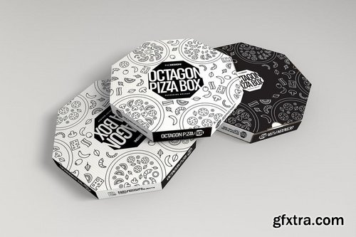 Packaging Mockup Octagon Pizza Box