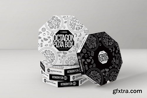 Packaging Mockup Octagon Pizza Box