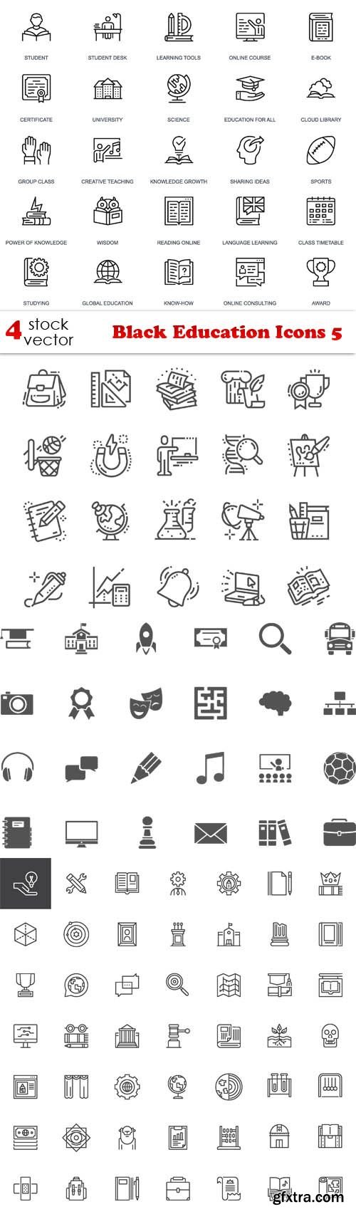 Vectors - Black Education Icons 5