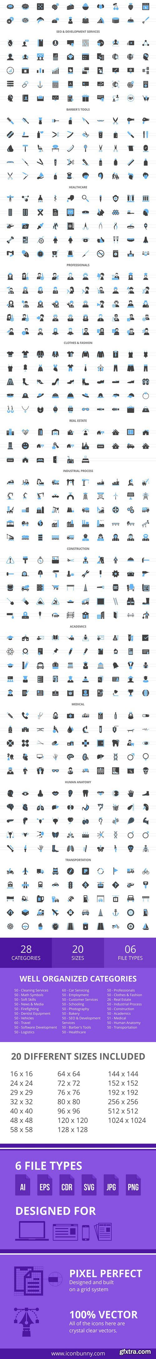 CM - 1396 Professions Filled Icons 2402844