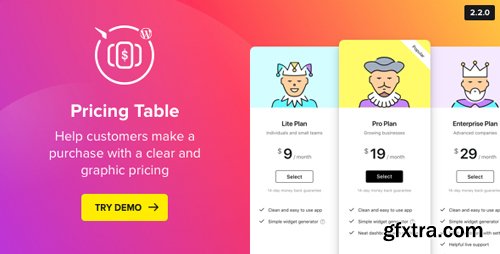 CodeCanyon - WordPress Pricing Table Plugin v2.2.0 - 20841735