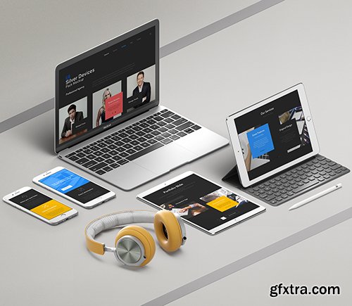 UI Silver Psd Apple Devices Pack