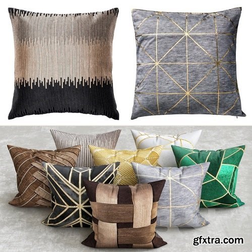 Art deco pillows 3d Model