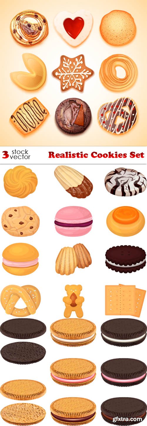 Vectors - Realistic Cookies Set