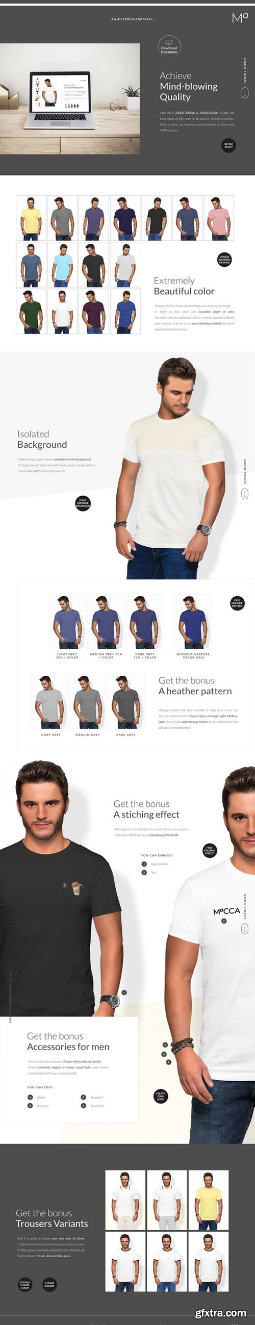 CM - Men T-shirt Mockups Set 2403328