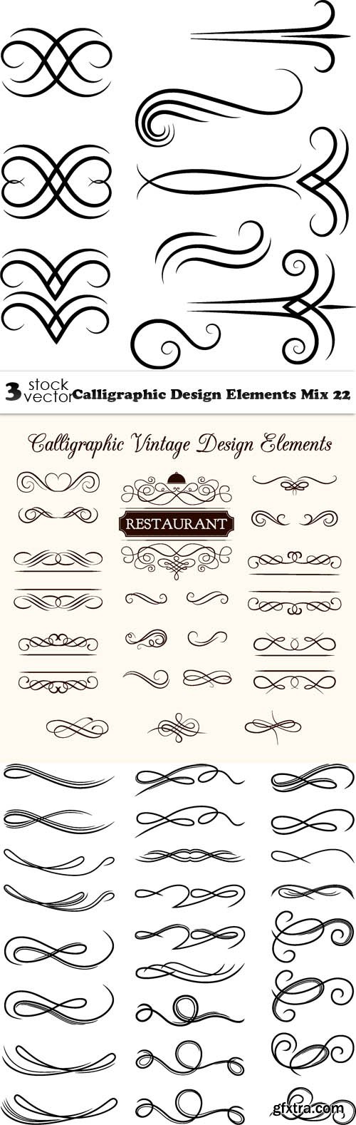 Vectors - Calligraphic Design Elements Mix 22