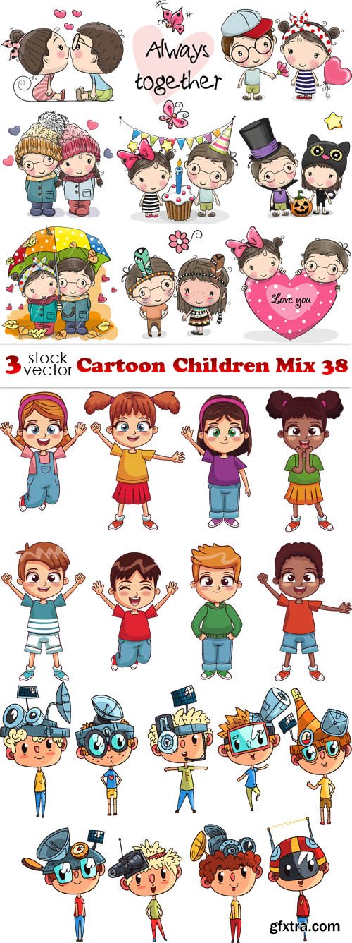 Vectors - Cartoon Children Mix 38