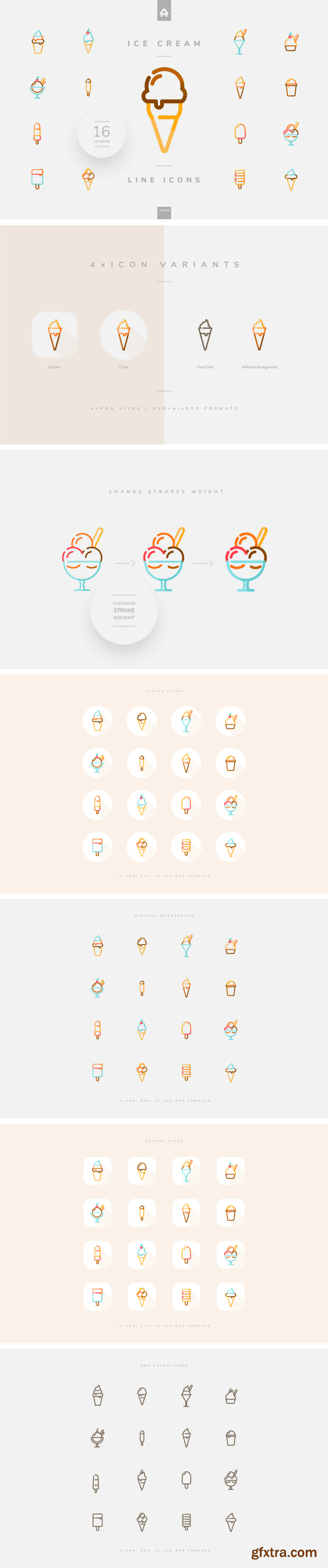 CM - Ice Cream Line Icons 2449774