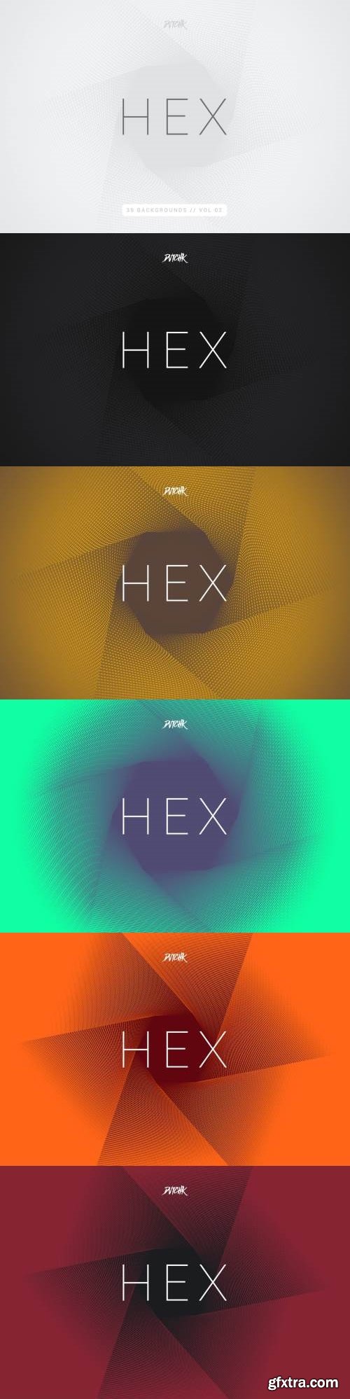 Hex | Geometric Spiral Backgrounds | Vol. 02