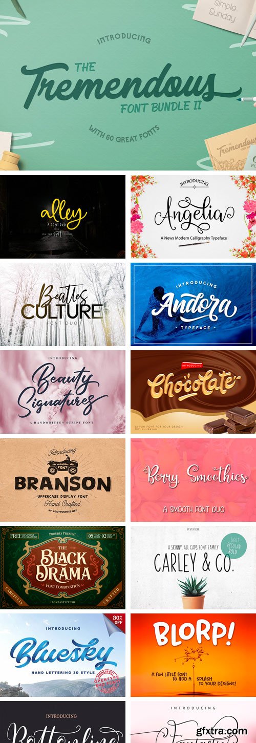 Fontbundles - The Tremendous Font Bundle Volume II