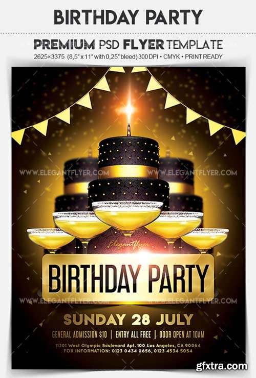 Birthday Party V14 2018 Flyer PSD Template