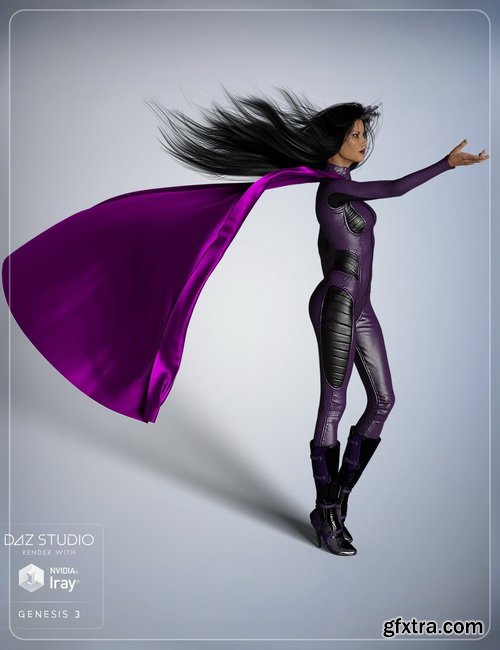 Daz3D - Streaming Hair and Super Cloak Bundle