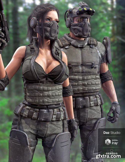 Daz3D - Tactical Assault Outfit for Genesis 8 Male(s) and Female(s) DAZ | 3D MODELS