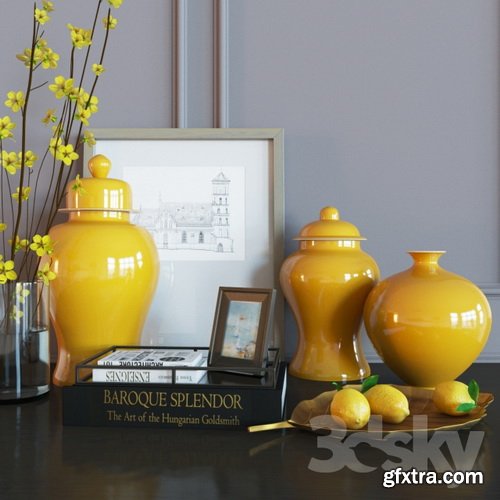 3sky - Decoration Set Yellow Vases