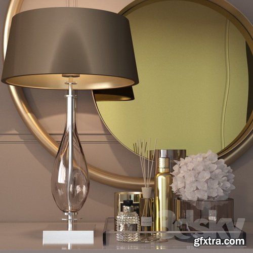 3sky - Decorative Set In Gold For The Dressing Table