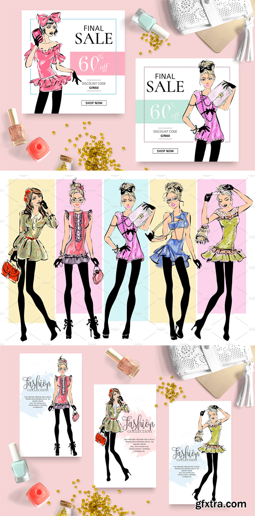 CM - 17 Teen Fashion Girls Illustrations 2420554