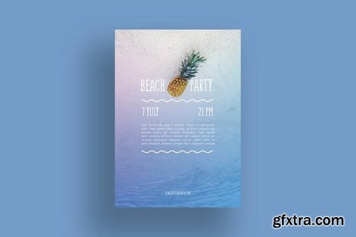 Pineapple Beach Poster Template