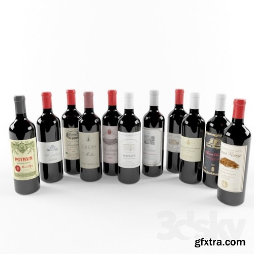 3dsky - Wine Bottle Bordeaux