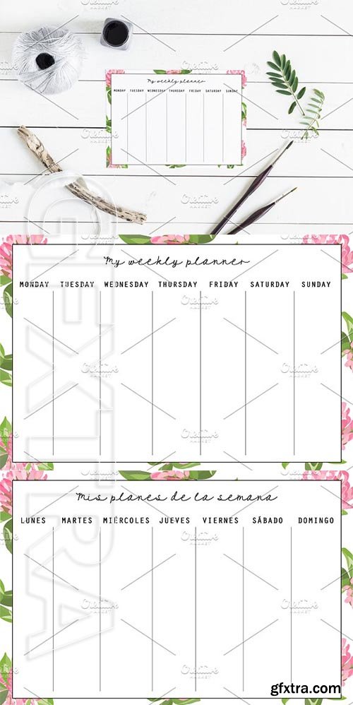 CreativeMarket - Weekly planner template 2410177