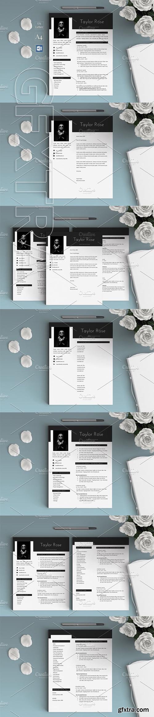 CreativeMarket - Creative Modern Resume CV - Taylor 2413543