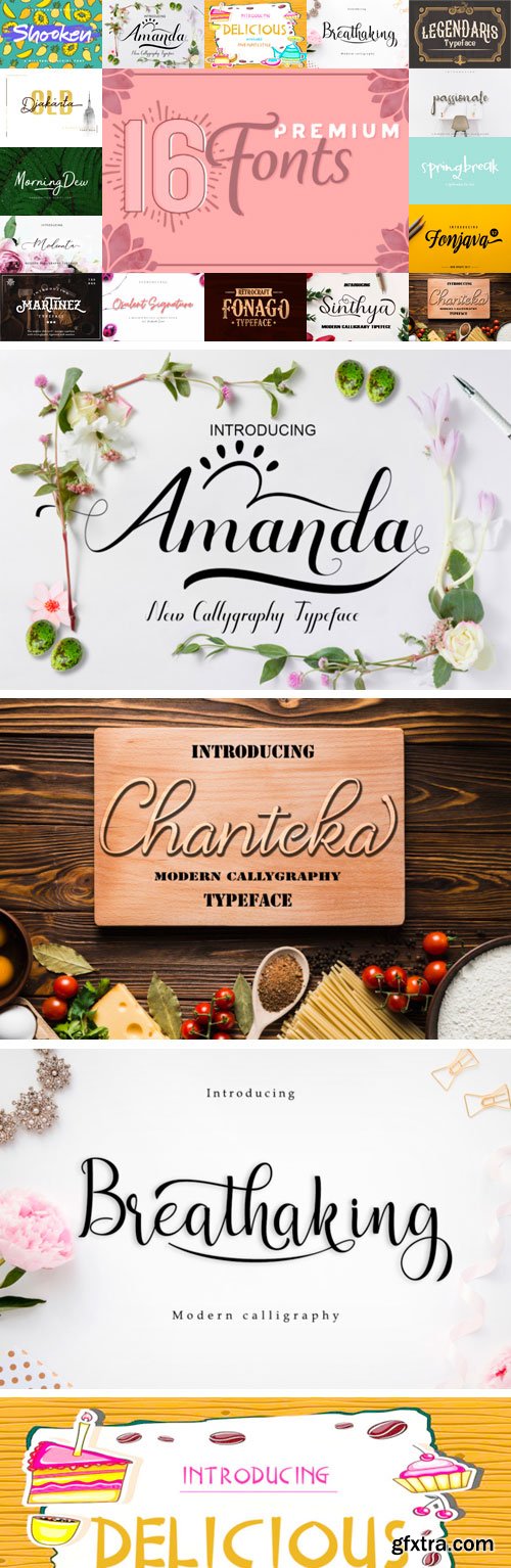 Creativefabrica - 16 Premium Fonts Bundle Vol. 2