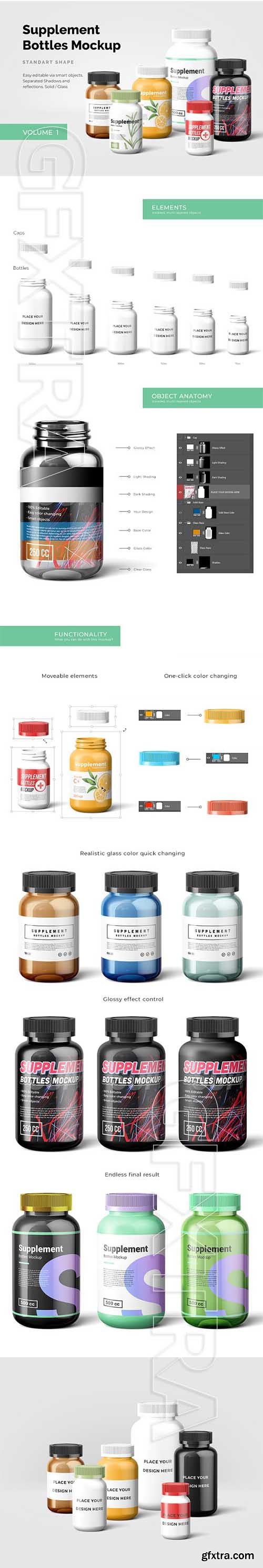 CreativeMarket - Supplement Bottles Mockup 2507729