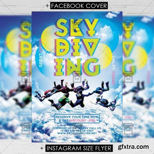 Skydiving – Premium A5 Flyer Template