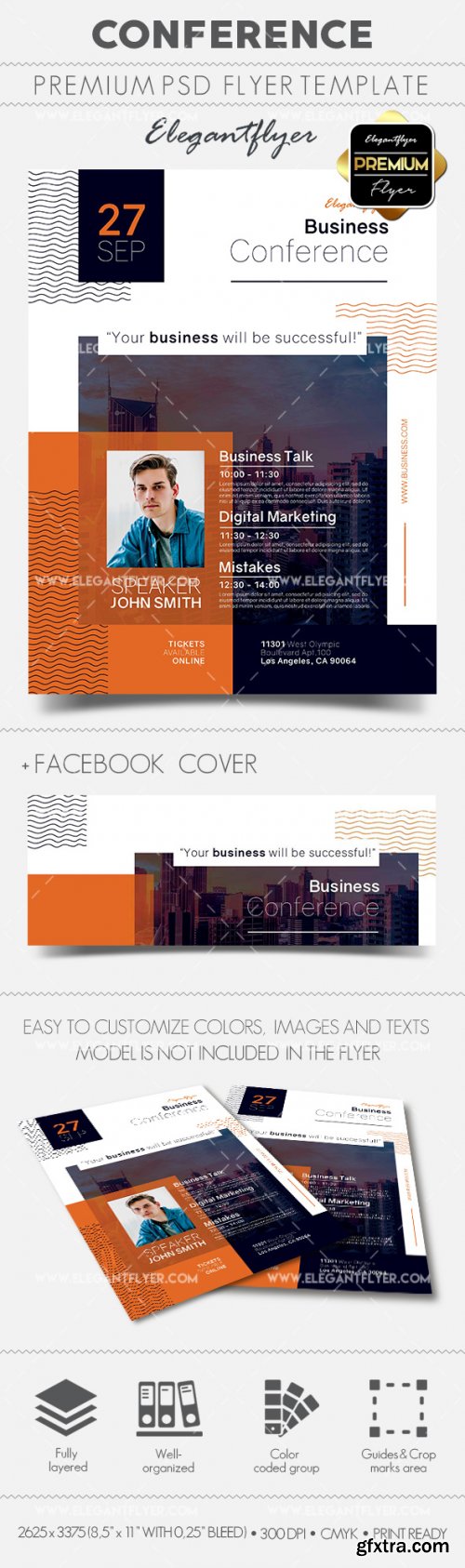 Conference V4 2018 Flyer PSD Template + Facebook Cover