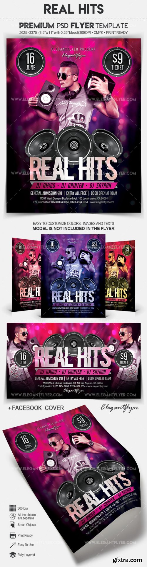 Real Hits v1 2018 Flyer PSD Template