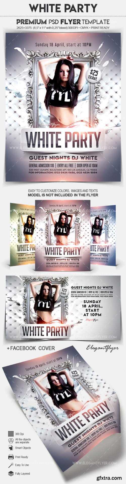 White Party V11 2018 Flyer PSD Template