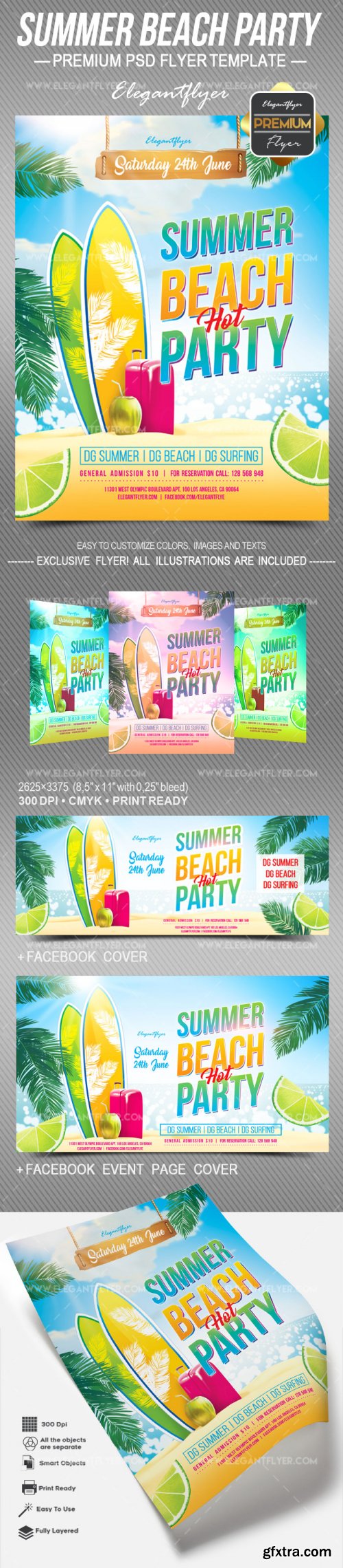 Summer Beach Party V6 2018 Flyer PSD Template