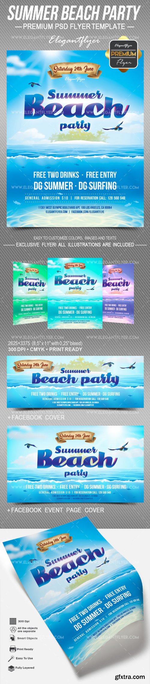 Summer Beach Party V7 2008 Flyer PSD Template