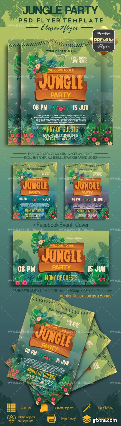 Jungle Party V4 2018 Flyer PSD Template