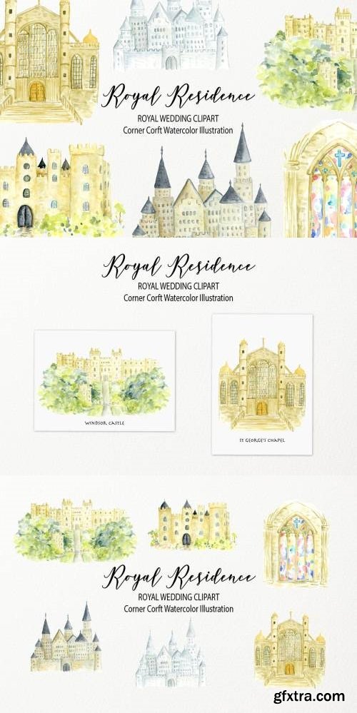 Watercolor Royal Residence Illustration