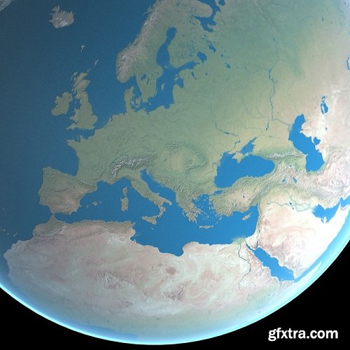 Earth (No Clouds) 3d Model [16K RESOLUTION]