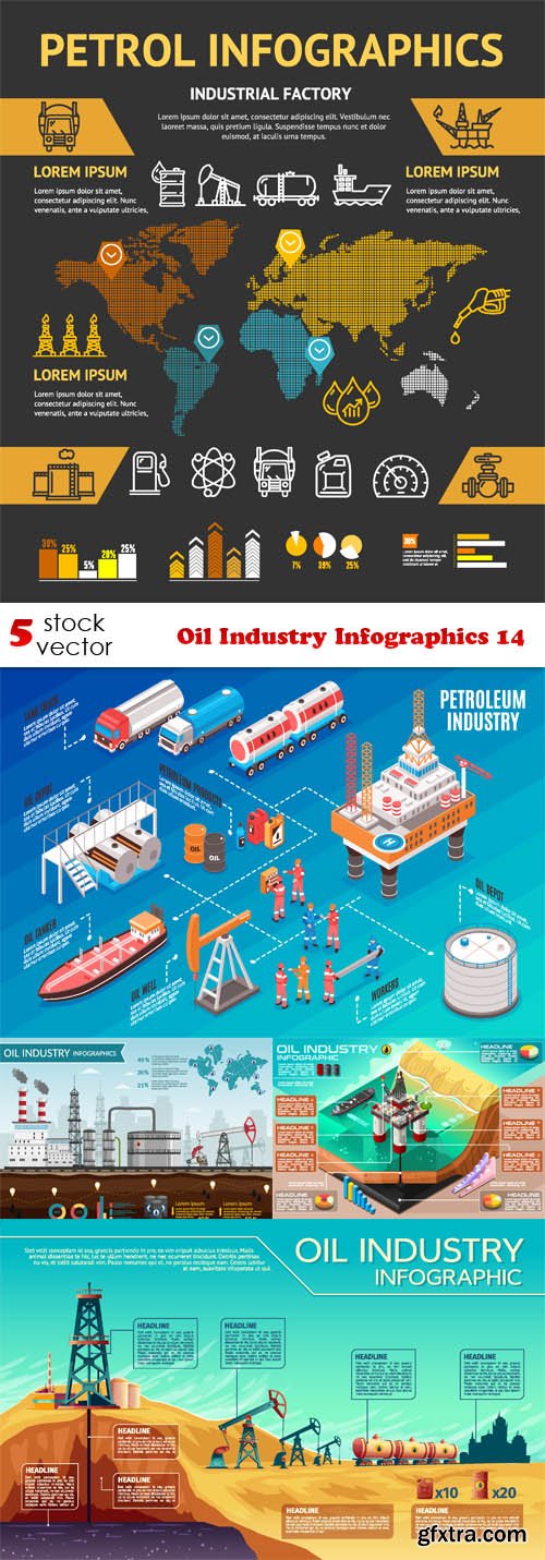 Vectors - Oil Industry Infographics 14