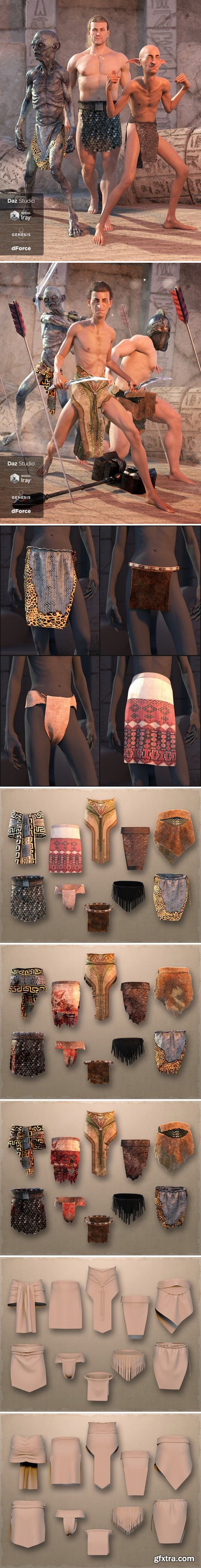 DAZ3D - DFORCE LOINCLOTH COLLECTION FOR GENESIS 8 MALE(S) 000149