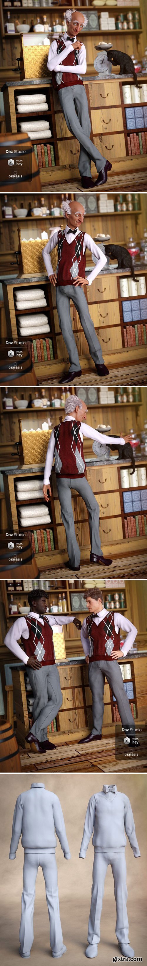 DAZ3D - Sweater Vest Outfit for Genesis 8 Male(s) 000157