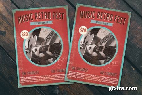 Music Retro Fest Flyer Poster