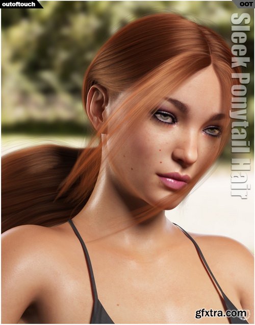 Daz3D - Sleek Ponytail Hair for Genesis 3 and 8 Females