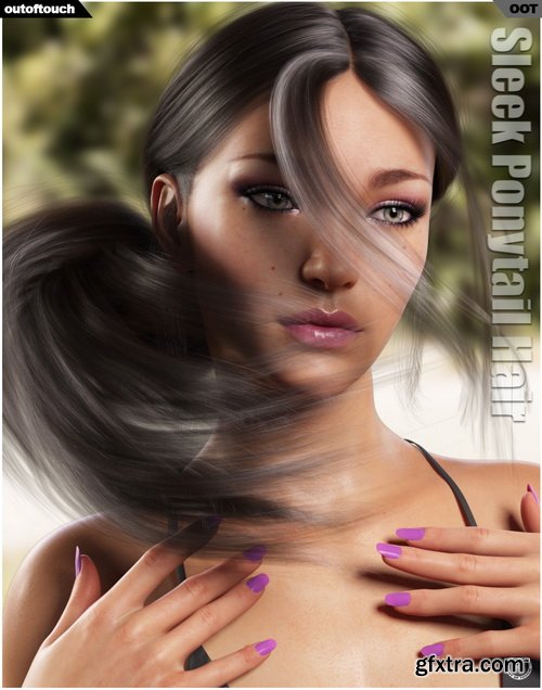 Daz3D - Sleek Ponytail Hair for Genesis 3 and 8 Females