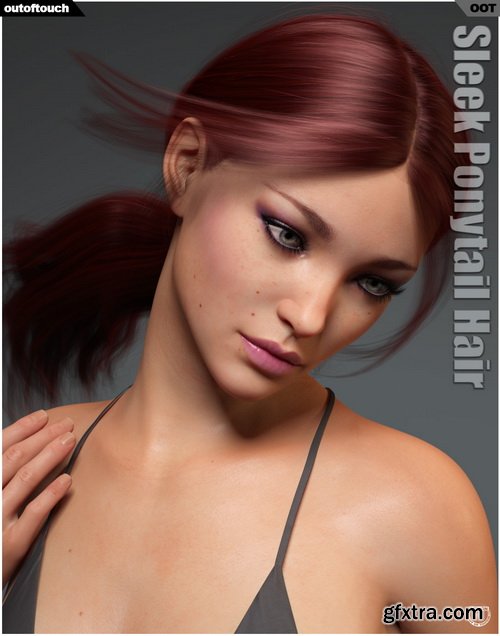 Daz3D - Sleek Ponytail Hair for Genesis 3 and 8 Females